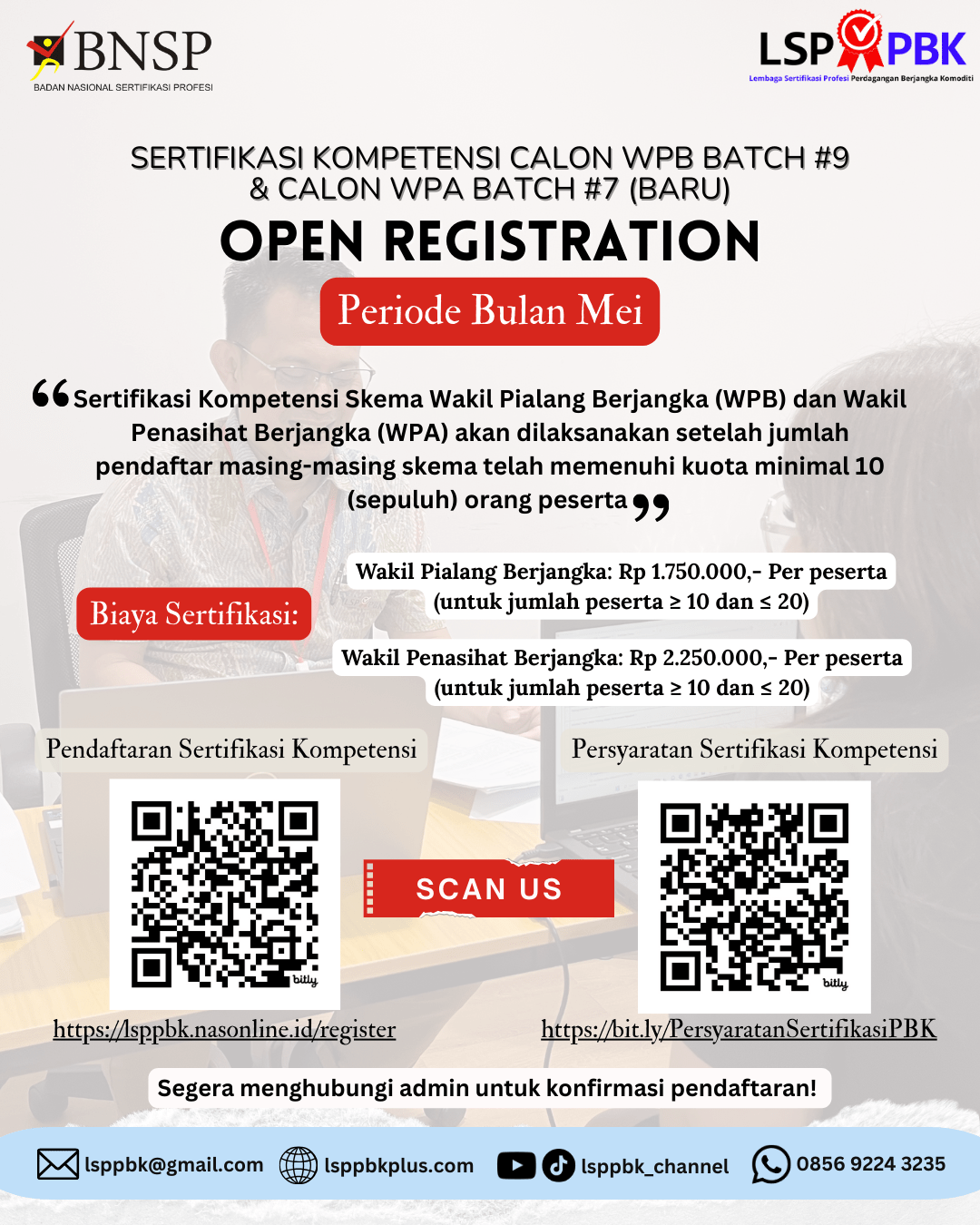 Pendaftaran Sertifikasi Calon WPB dan WPA Periode Bulan Mei sudah dibuka!