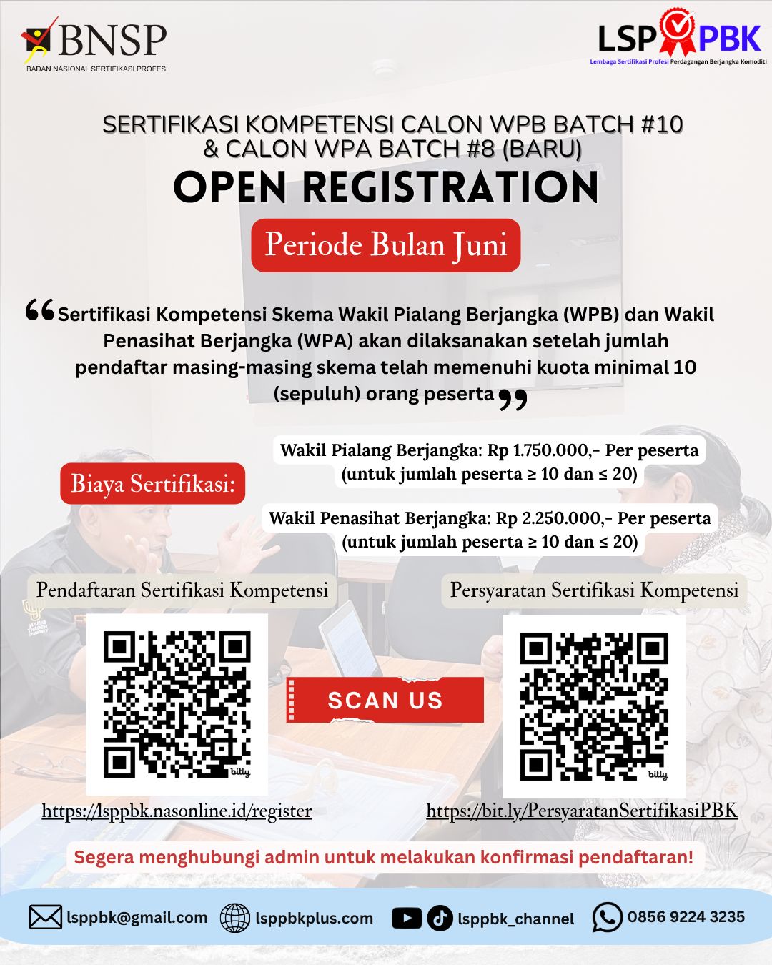 Sertifikasi Periode Bulan Juni 2025 untuk CWPB dan CWPA